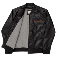 Porchboyz Embroidered Leather Bomber Jacket