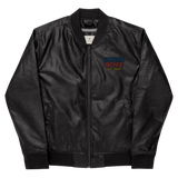 Porchboyz Embroidered Leather Bomber Jacket