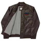 Porchboyz Embroidered Leather Bomber Jacket