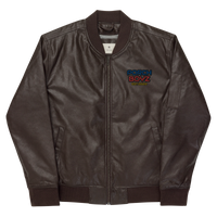 Porchboyz Embroidered Leather Bomber Jacket