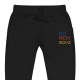 PorchBoyz Multi/Colored Embroidered Unisex fleece sweatpants