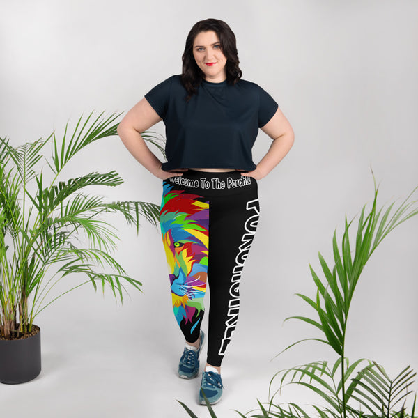 Porchgirlz Lion All-Over Print Plus Size Leggings