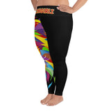 Black Porchgirlz All-Over Print Plus Size Leggings