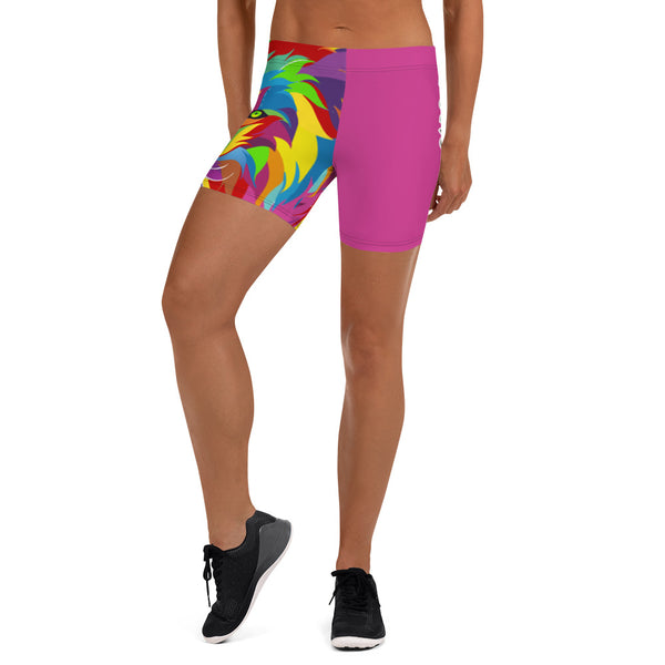 Deep Cerise Porchgirlz Lion Biker Shorts