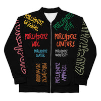 PORCHBOYZ LIMITED EDITION "COLLECTIONS" (BLK) Unisex Bomber Jacket