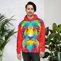 Red Porchboyz Lion Unisex All-Over Print HOODIE