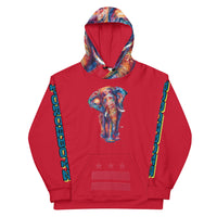 Red Porchboyz Elephant Print Unisex Hoodie