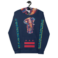 Navy Porchboyz Elephant Print Unisex Hoodie