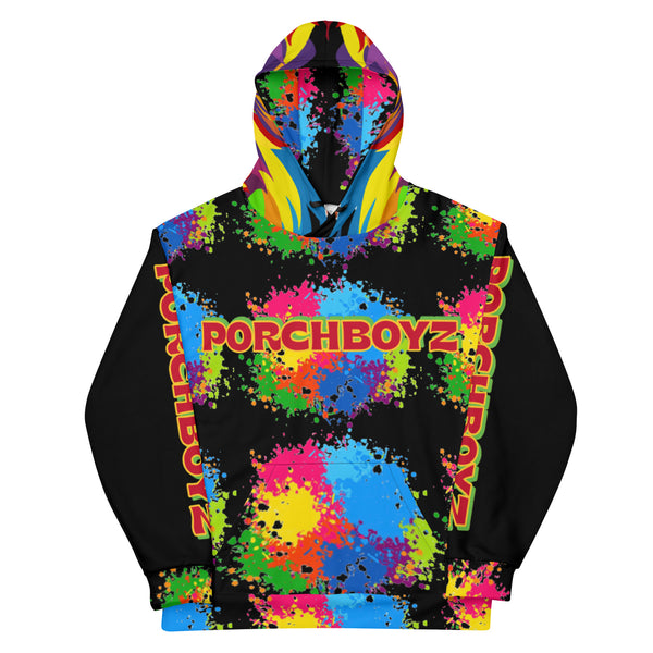 PORCHBOYZ PAINT SLPATTER (BLACK)Unisex Hoodie