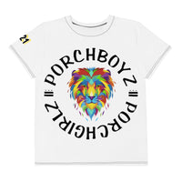 White Unisex Youth crew neck t-shirt