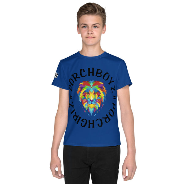 Blue Unisex Youth crew neck t-shirt