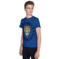 Blue Unisex Youth crew neck t-shirt