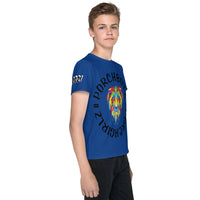 Blue Unisex Youth crew neck t-shirt