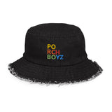 PORCHBOYZ Distressed denim bucket hat