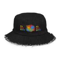 PORCHBOYZ PAINT SPLATTER Distressed denim bucket hat