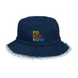 PORCHBOYZ Distressed denim bucket hat