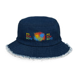 PORCHBOYZ PAINT SPLATTER Distressed denim bucket hat