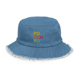 PORCHBOYZ Distressed denim bucket hat