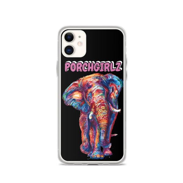 Pink Porchgirlz Elephant iPhone Case