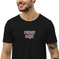 PORCHBOYZ Breast Cancer Awareness Men's Curved Hem T-Shirt