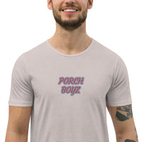 PORCHBOYZ Breast Cancer Awareness Men's Curved Hem T-Shirt