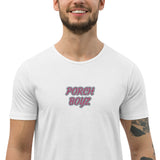 PORCHBOYZ Breast Cancer Awareness Men's Curved Hem T-Shirt