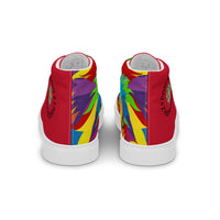 Red PORCHBOYZ high top canvas shoes