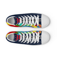 Navy PORCHBOYZ high top canvas shoes