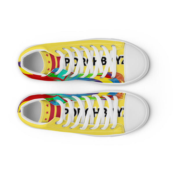 Yellow PORCHBOYZ  high top canvas shoes