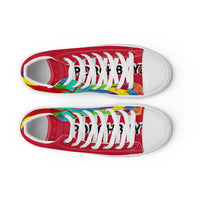 Red PORCHBOYZ high top canvas shoes