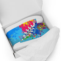 PORCHBOYZ (LA'BAEBEE BLUE) PAINT SPLATTER Men’s high top canvas shoes