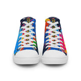 PORCHBOYZ (NAVY) PAINT SPLATTER Men’s high top canvas shoes