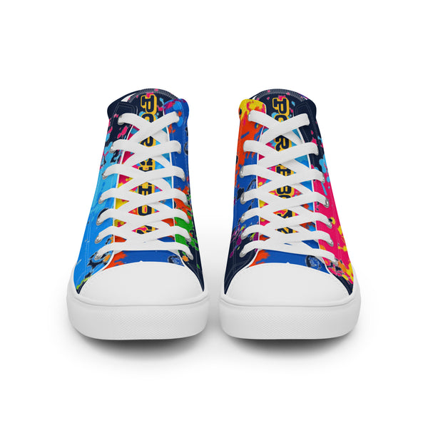 PORCHBOYZ (NAVY) PAINT SPLATTER Men’s high top canvas shoes