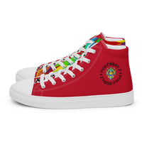 Red PORCHBOYZ high top canvas shoes