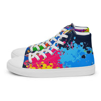 PORCHBOYZ (NAVY) PAINT SPLATTER Men’s high top canvas shoes