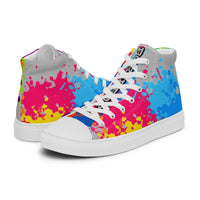 PORCHBOYZ (SILVER) PAINT SPLATTER Men’s high top canvas shoes