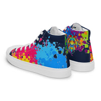 PORCHBOYZ (NAVY) PAINT SPLATTER Men’s high top canvas shoes