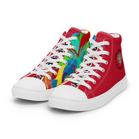 Red PORCHBOYZ high top canvas shoes