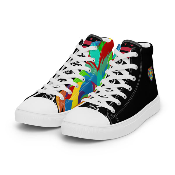 Black PORCHBOYZ high top canvas shoes