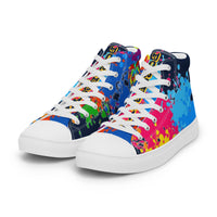 PORCHBOYZ (NAVY) PAINT SPLATTER Men’s high top canvas shoes