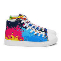 PORCHBOYZ (NAVY) PAINT SPLATTER Men’s high top canvas shoes