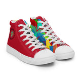 Red PORCHBOYZ high top canvas shoes