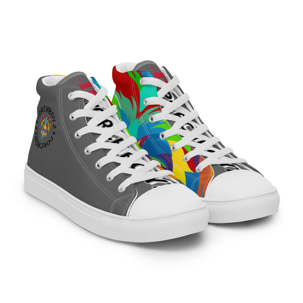 Grey PORCHBOYZ  high top canvas shoes