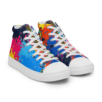 PORCHBOYZ (NAVY) PAINT SPLATTER Men’s high top canvas shoes