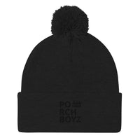 PORCHBOYZ BLACKOUT COLLECTION Pom-Pom Beanie