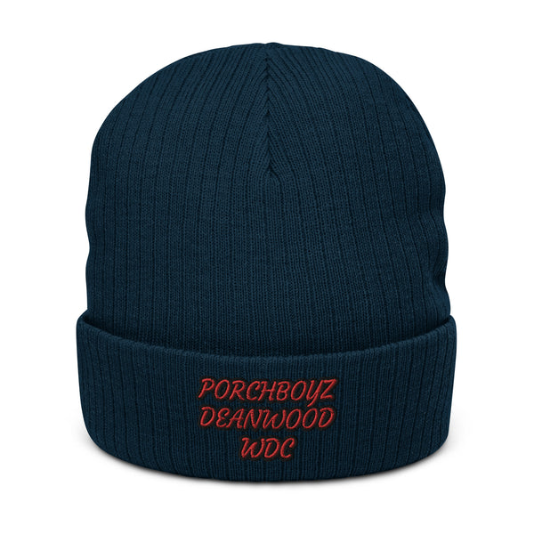 PORCHBOYZ DEANWOOD (WDC) Embroidered Ribbed knit beanie