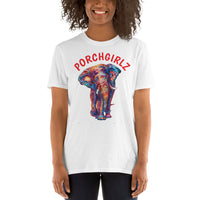 Porchgirlz Red Lttering Short-Sleeve Unisex T-Shirt