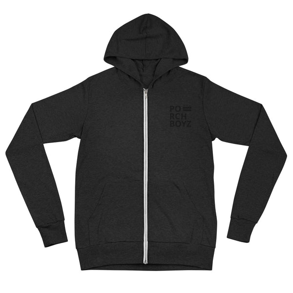 PORCHBOYZ BLACKOUT COLLECTION Unisex zip hoodie