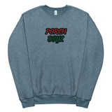PORCHBOYZ EMBROIDERED (BLK/RED/GRN) Unisex sueded fleece sweatshirt