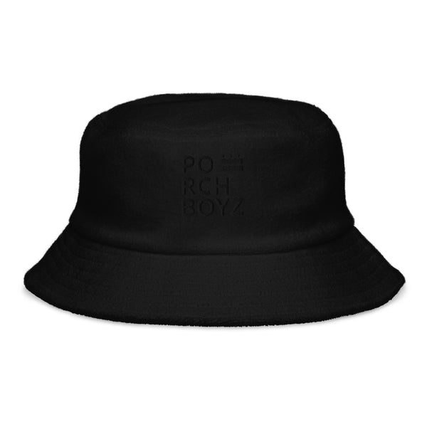 PORCHBOYZ BLACKOUT COLLECTION Unstructured terry cloth bucket hat